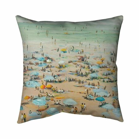 BEGIN HOME DECOR 26 x 26 in. People At The Beach-Double Sided Print Indoor Pillow 5541-2626-CO37